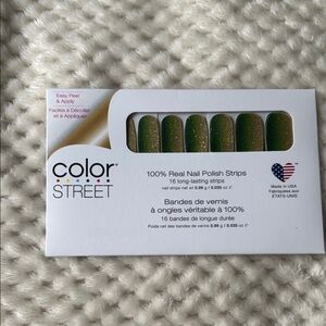 Color Street Green Shimmer Nail Strips Feeling Lucky